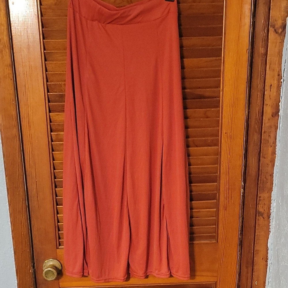 Elegant Coral Maxi Skirt